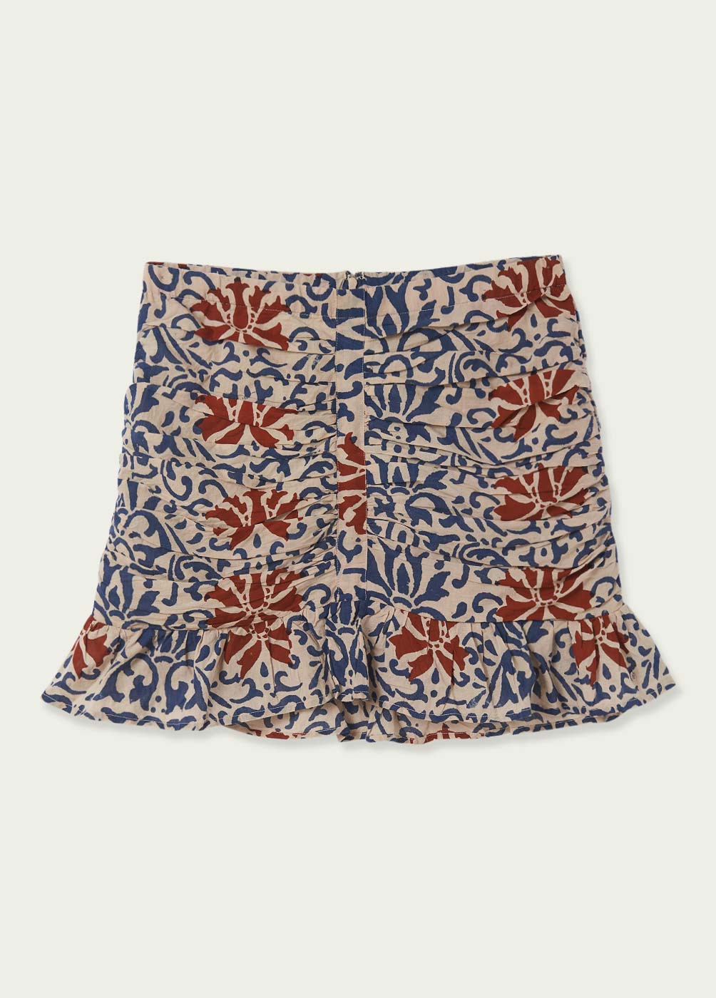 ISA RUCHED ETHNIC PRINT SKIRT