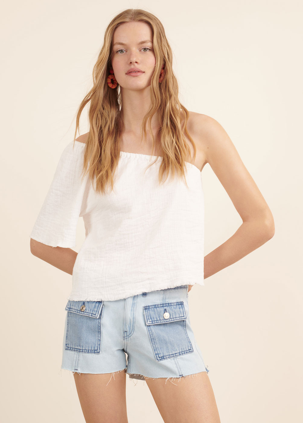 CALA ONE-SHOULDER DOUBLE-LAYER TOP