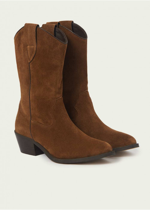 Suede cowboy boots