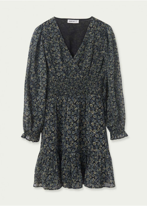 Ana smocked-waist flowers patterned dress