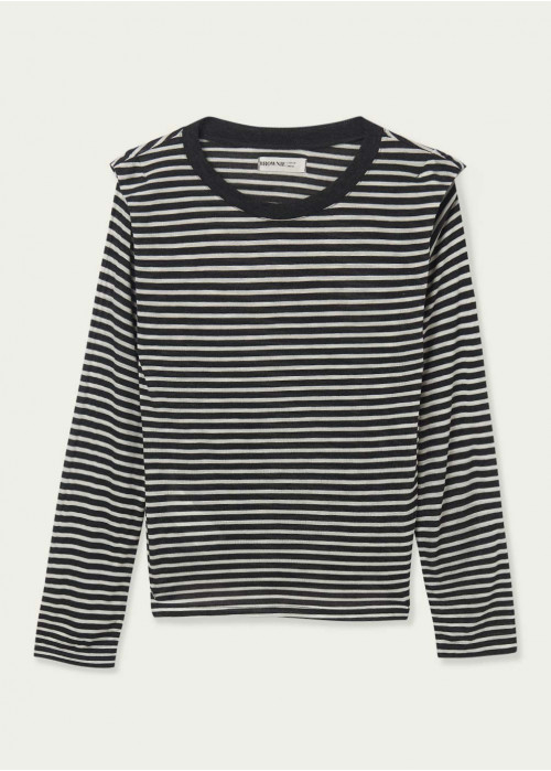 Striped t-shirt with shoulder detail
