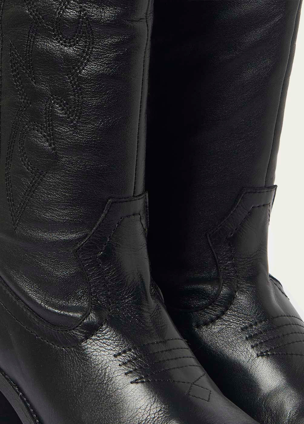 WESTERN-STYLE BOOTS WITH STITCH DETAIL