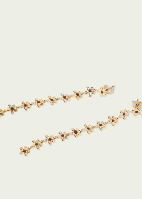 Drop earrings w/ floral gemstones