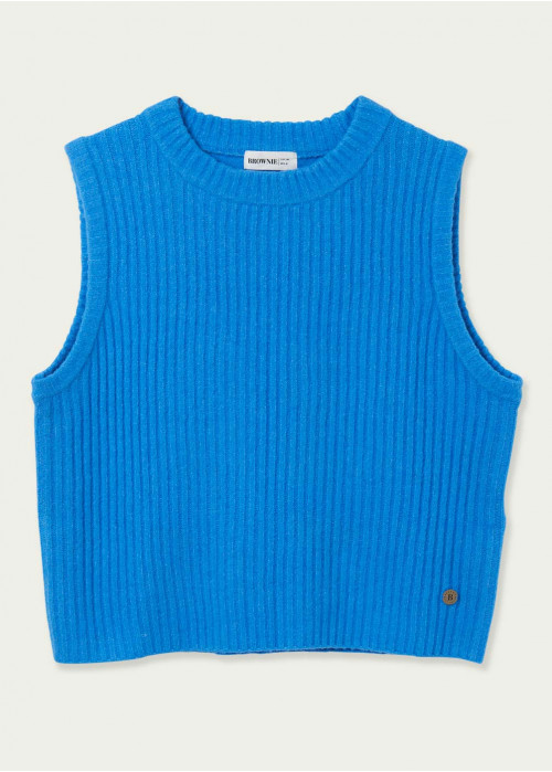 Daniella round-neck rib-knit gilet