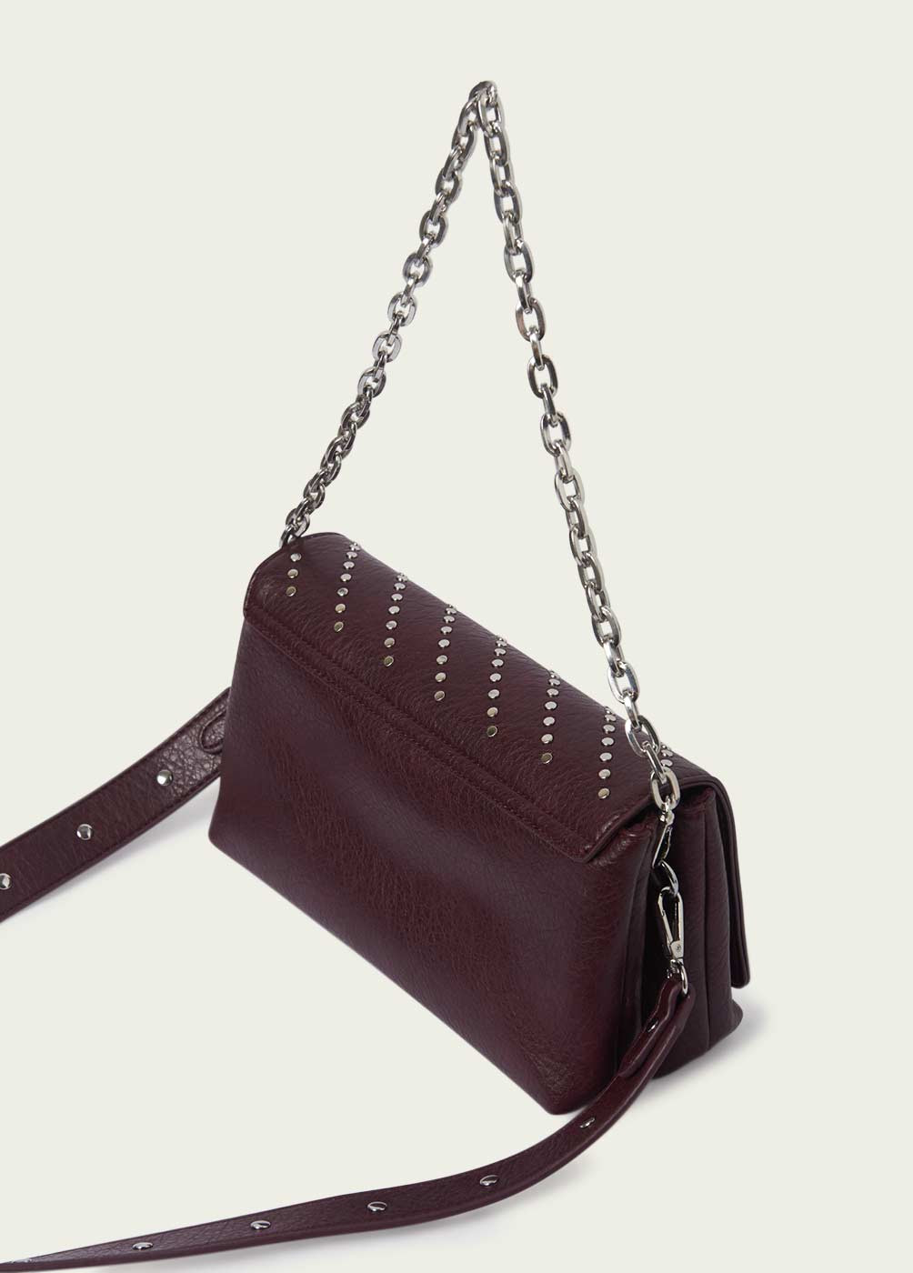 STUDDED FLAP-FRONT CROSS-BODY BAG