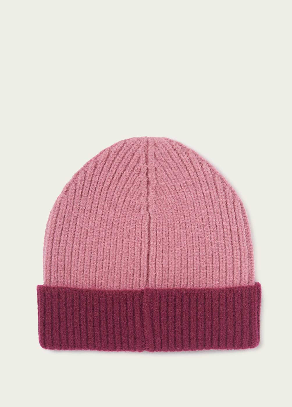 TWO-TONE RIBBED KNIT HAT