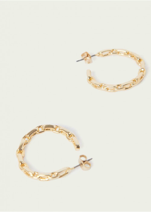 Hoop earrings with chain detail