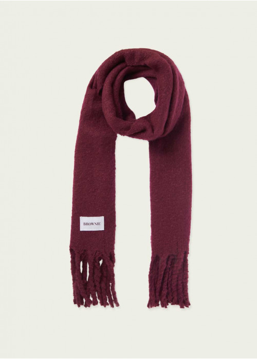 Plain-dye maxi scarf with fringing