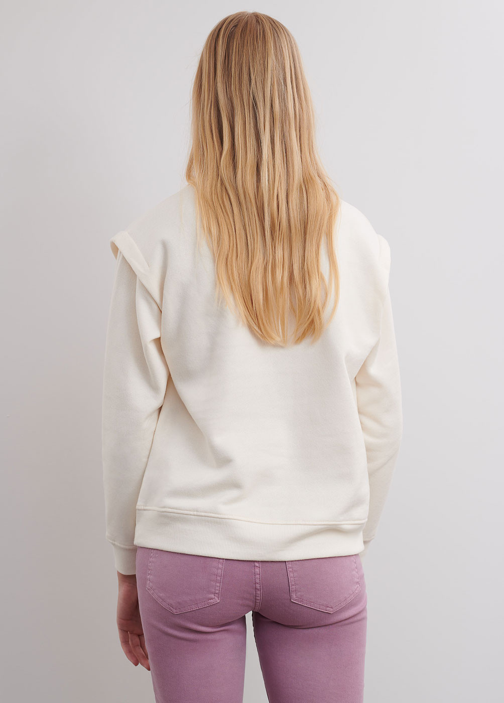 ETNIA EMBROIDERED SWEATSHIRT WITH SHOULDER DETAIL