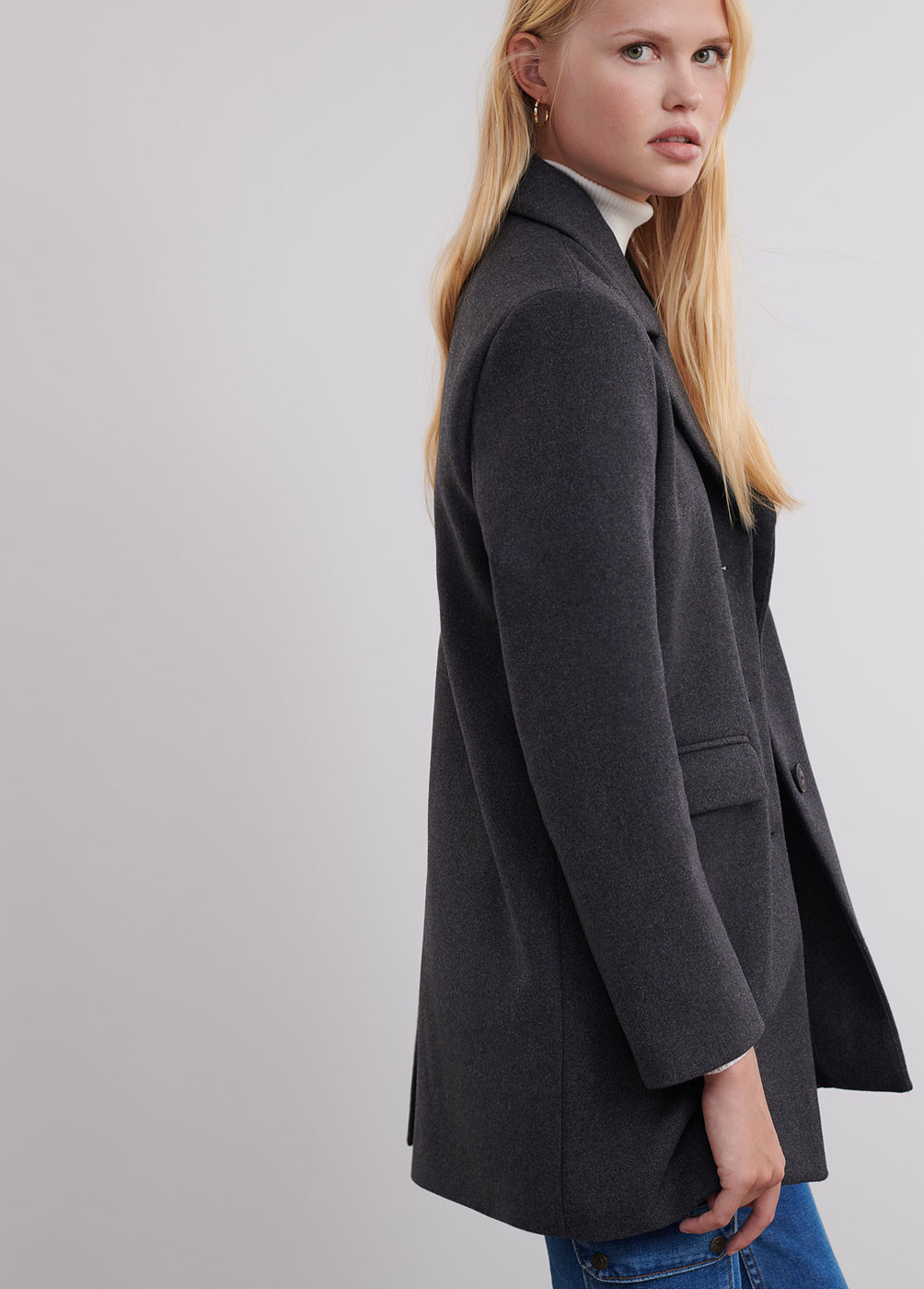 STRAIGHT FIT COAT WITH WOOL