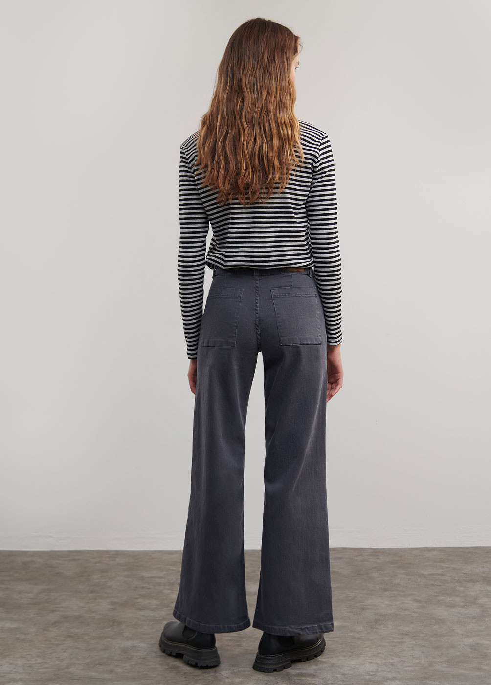 WIDE-LEG TROUSERS WITH WIDE WAISTBAND