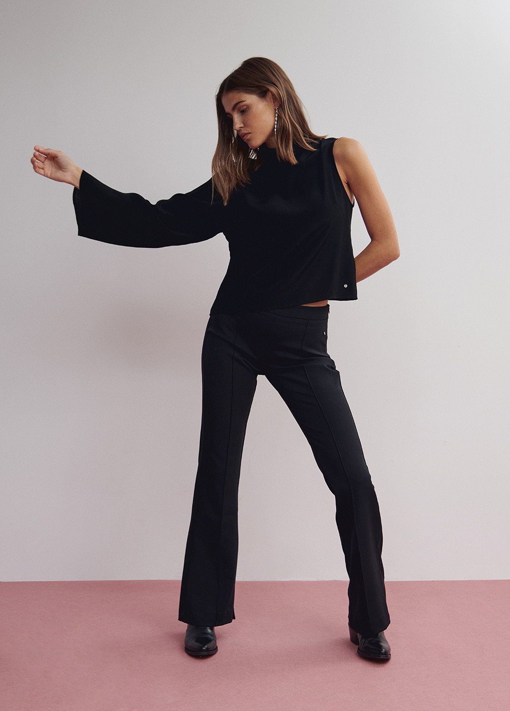 FLARED TROUSERS WITH SLIT DETAIL
