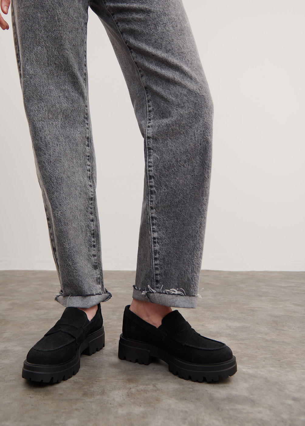 SUEDE LOAFERS WITH TRACKER SOLE