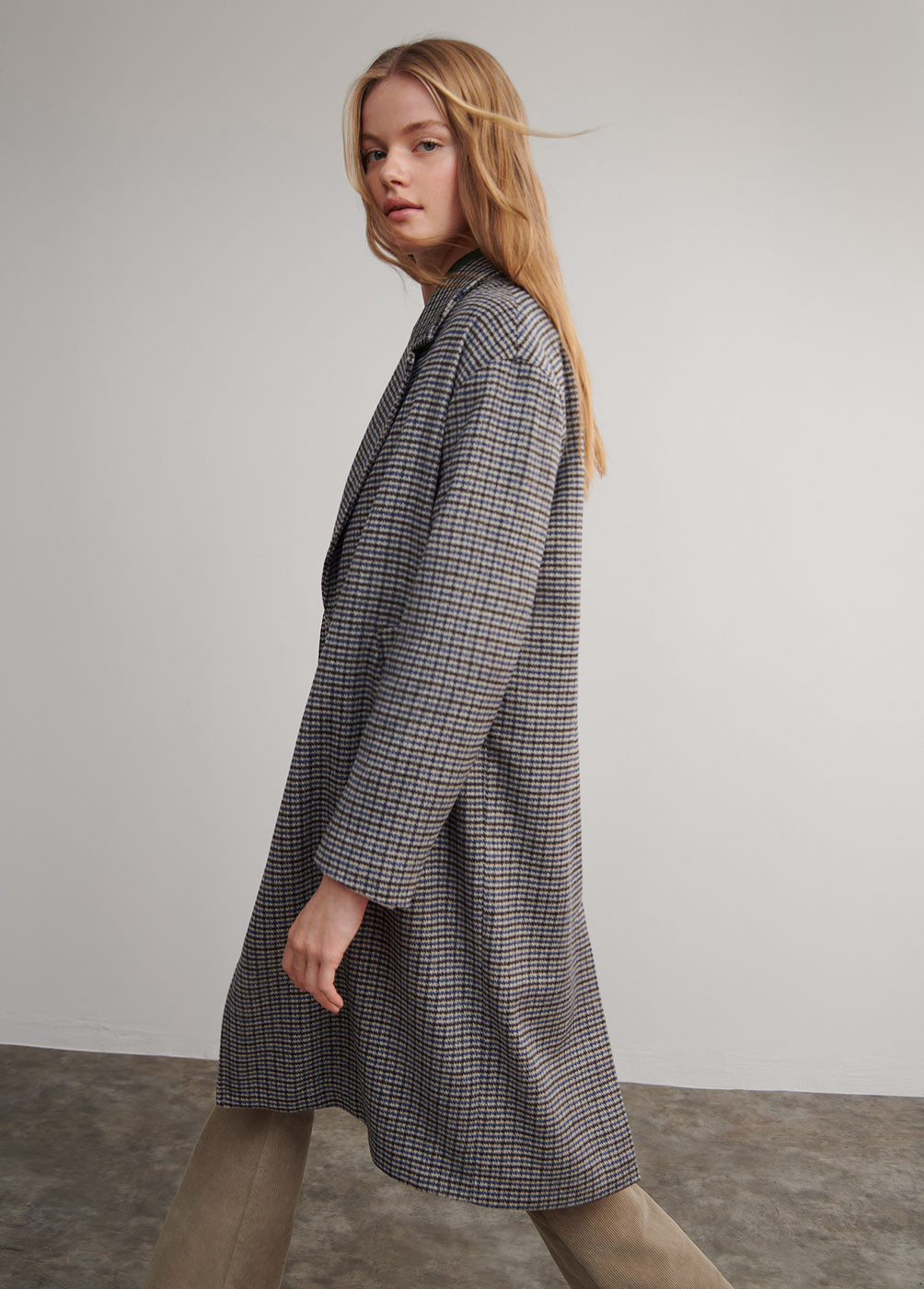 LONG-LINE CHECKED COAT