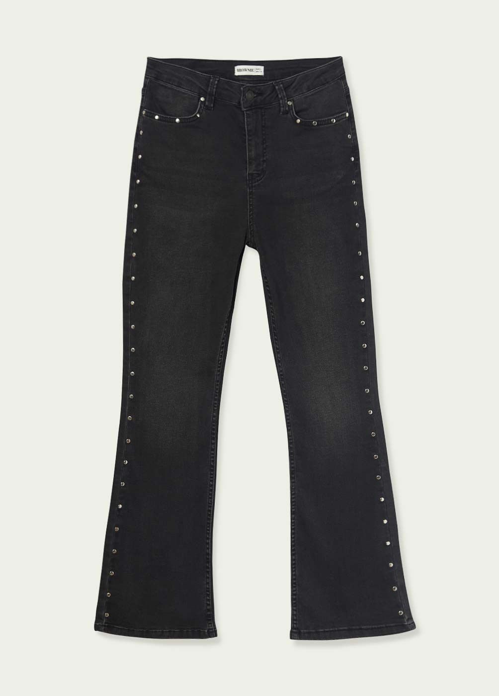 CROPPED FLARED JEANS WITH STUDS