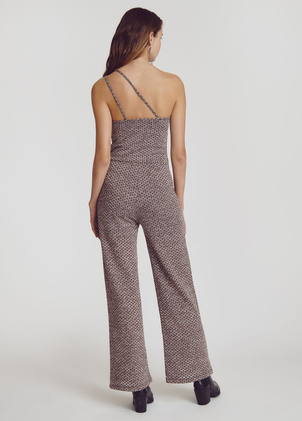 ASYMMETRIC JUMPSUIT IN TEXTURED FABRIC
