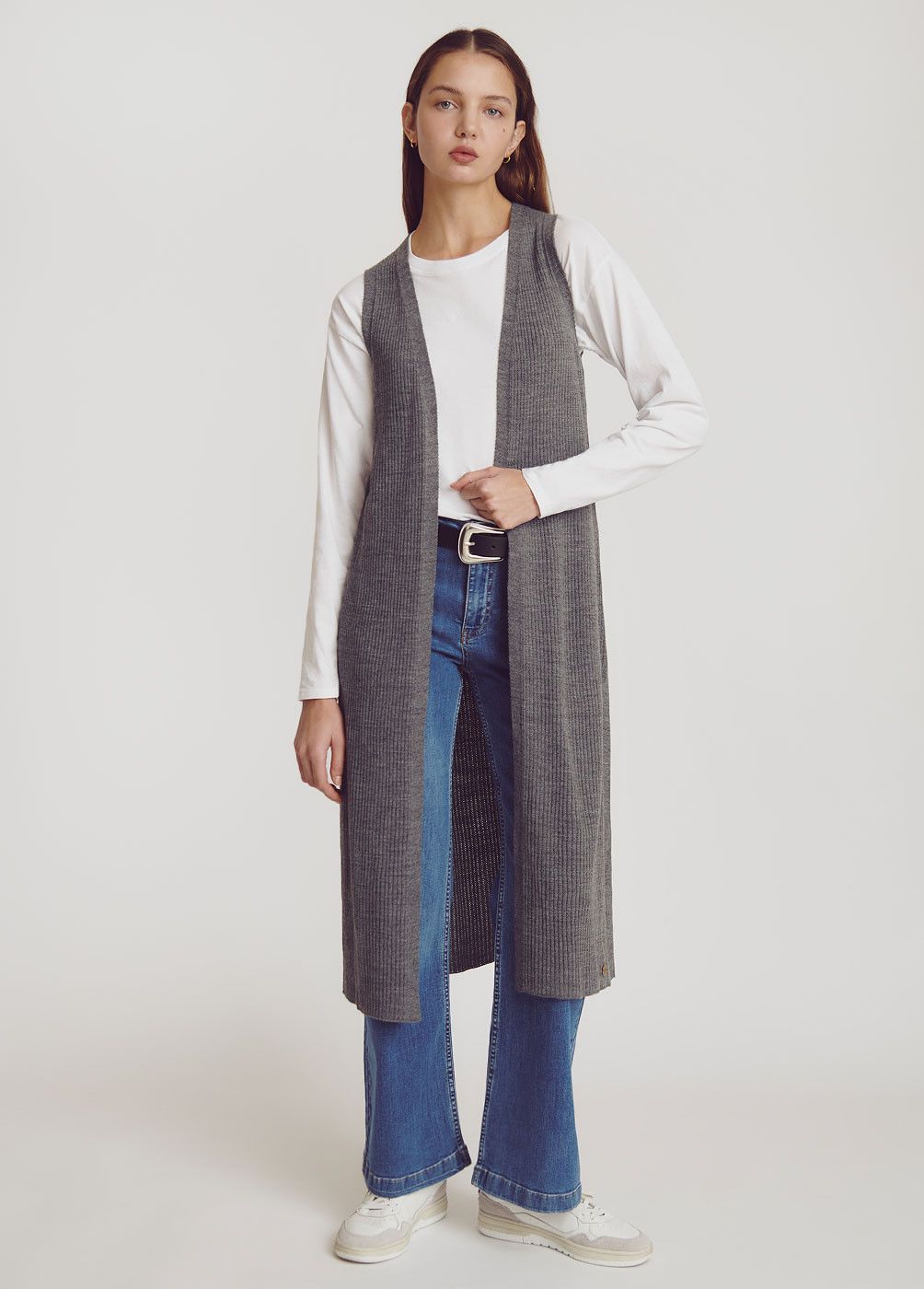 LONG KNIT GILET