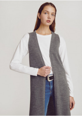 LONG KNIT GILET