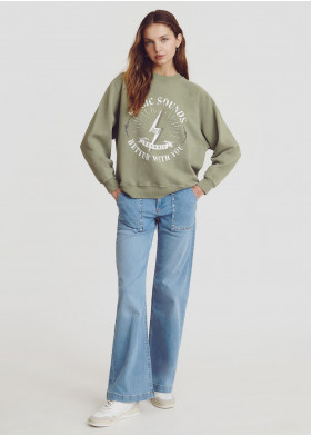 STRAS STRIPED PRINT SWEATSHIRT