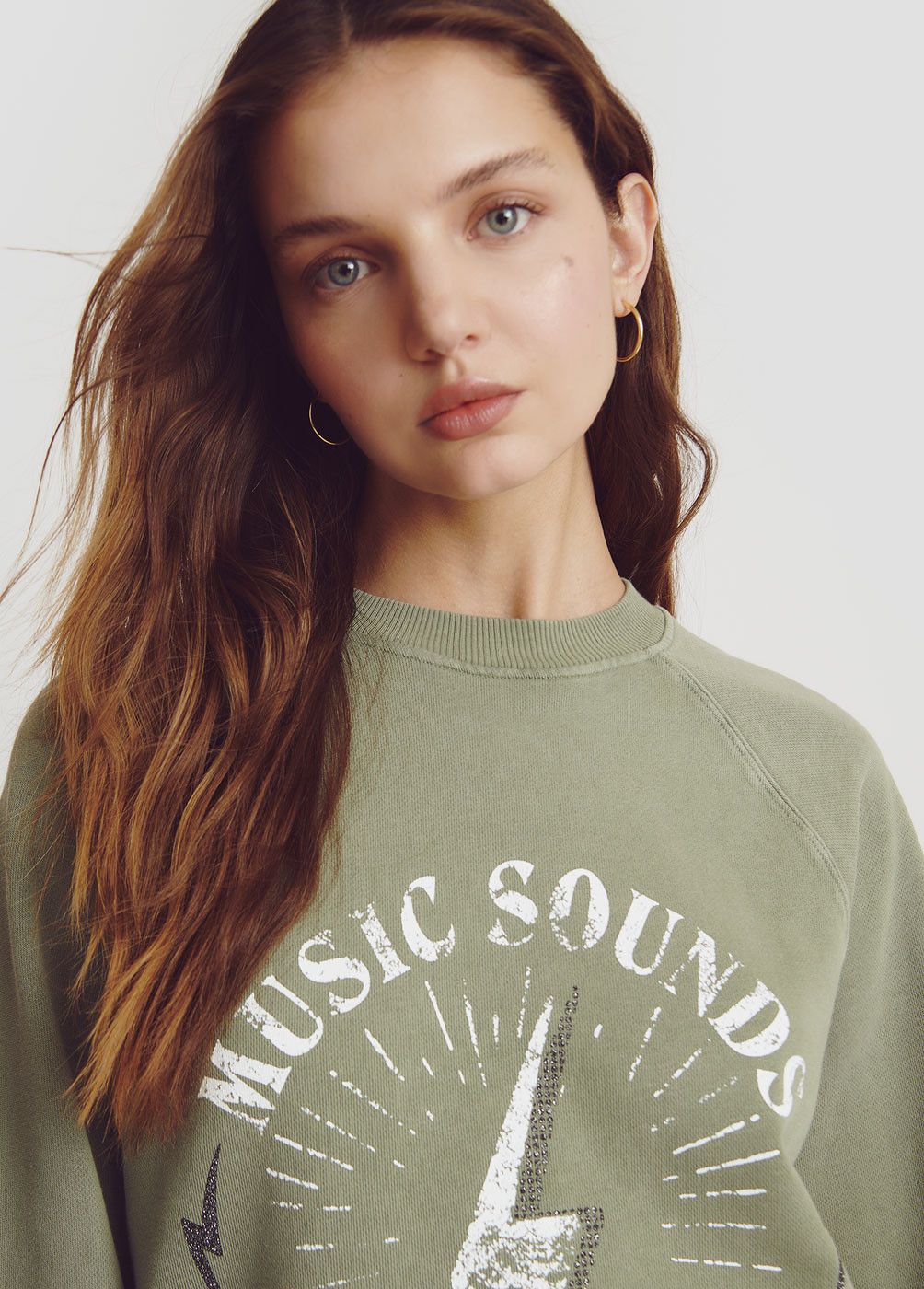 STRAS STRIPED PRINT SWEATSHIRT