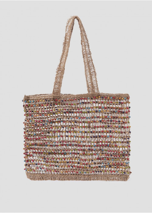 Braided bag with beads