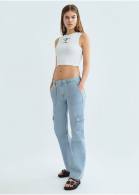 SLEEVELESS EMBROIDERED T-SHIRT