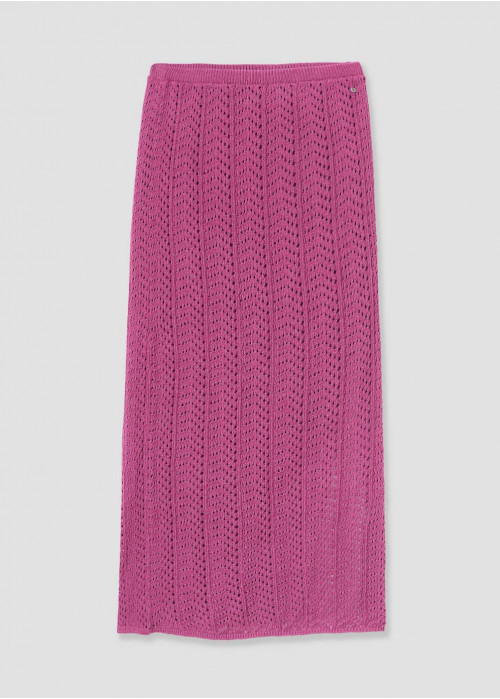 Openwork slit skirt