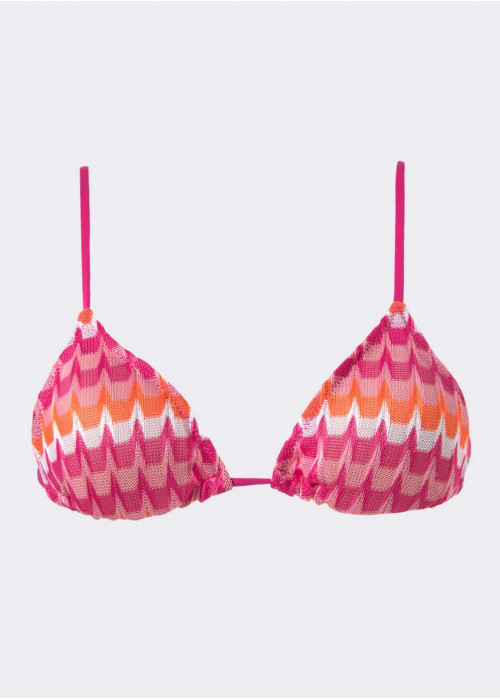 Jacquard triangle bikini top