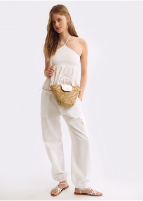 SMALL BASKET BAG WITH FLAP