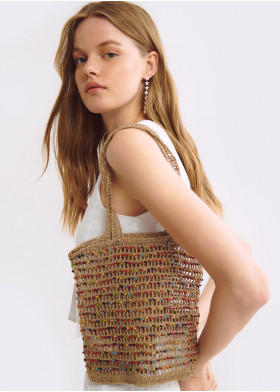 BRAIDED BAG WITH BEADS