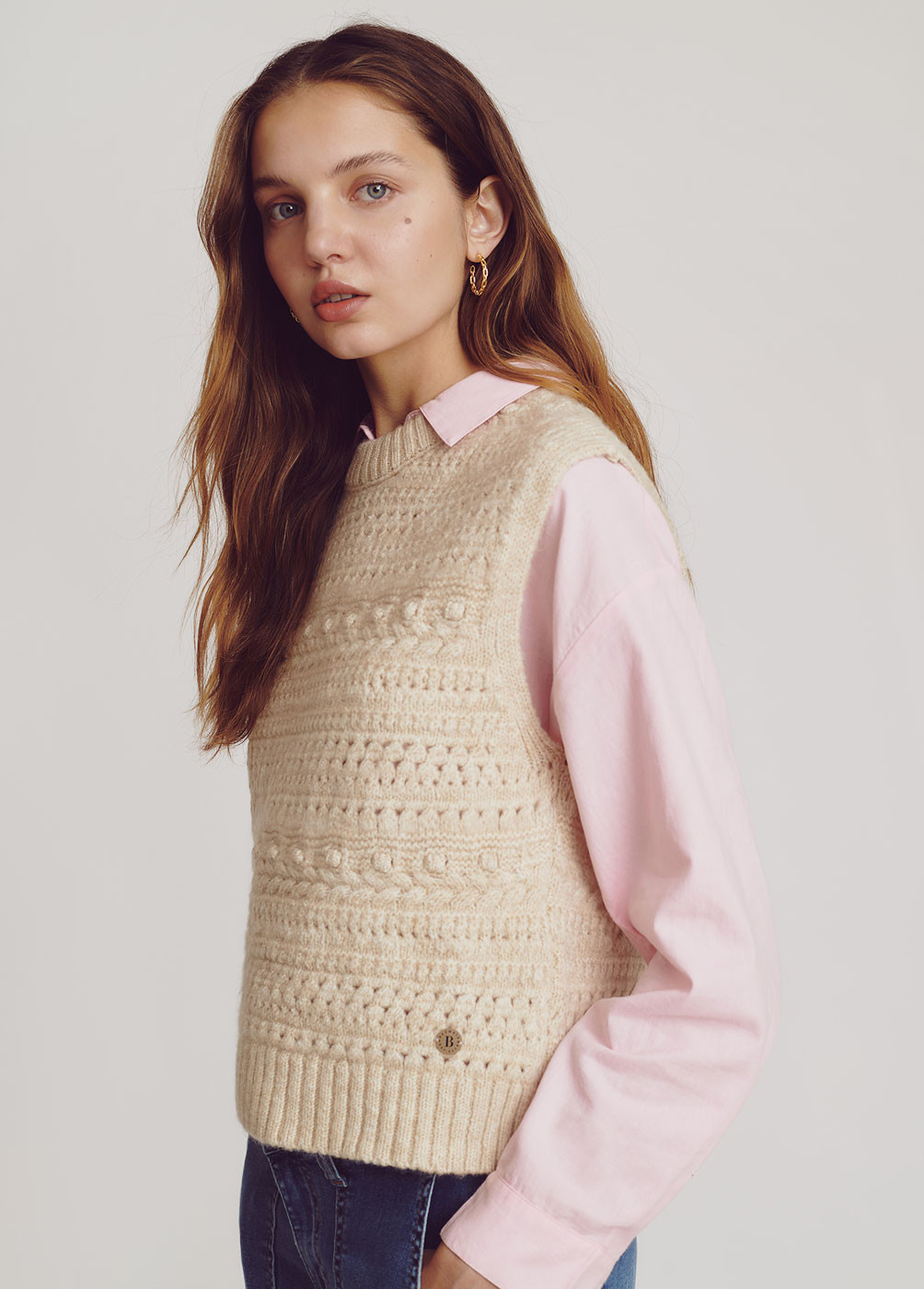 JACQUARD KNIT GILET