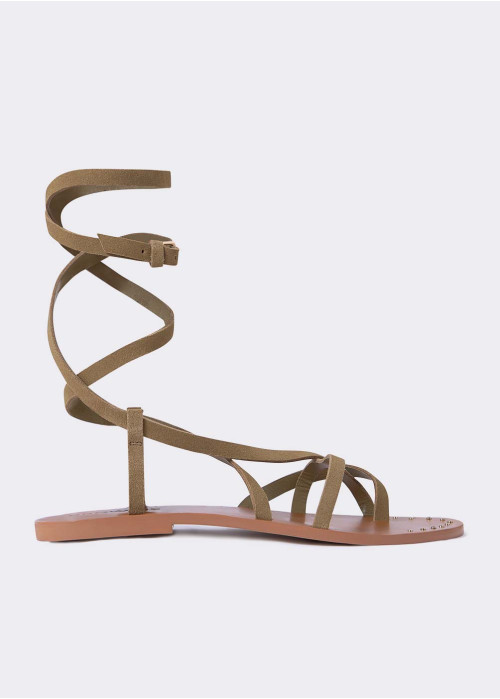 Plain flat strappy sandals