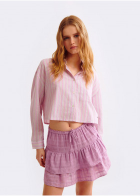 TEXTURED RUFFLE SKIRT