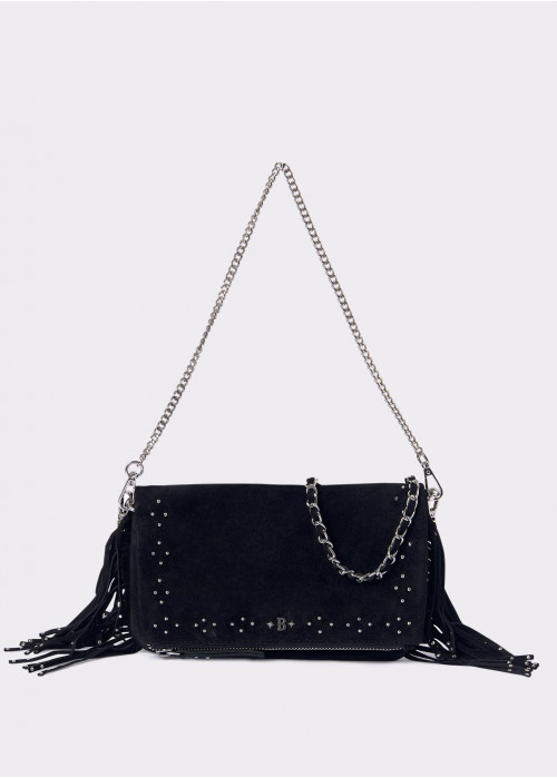 STUDS FRINGING FLAP BAG