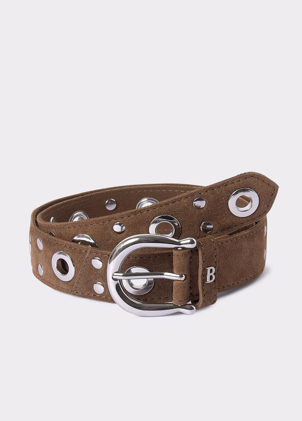 SPLIT LEATHER EYELETS BELT