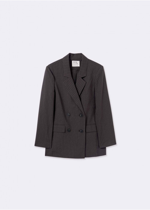 PINSTRIPE DOUBLE-BREASTED BLAZER