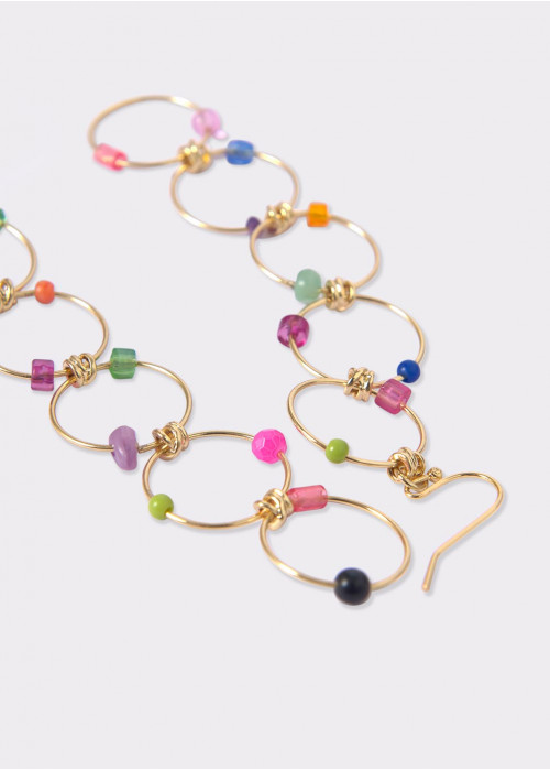 LARGE 5-HOOP STONES EARRINGS