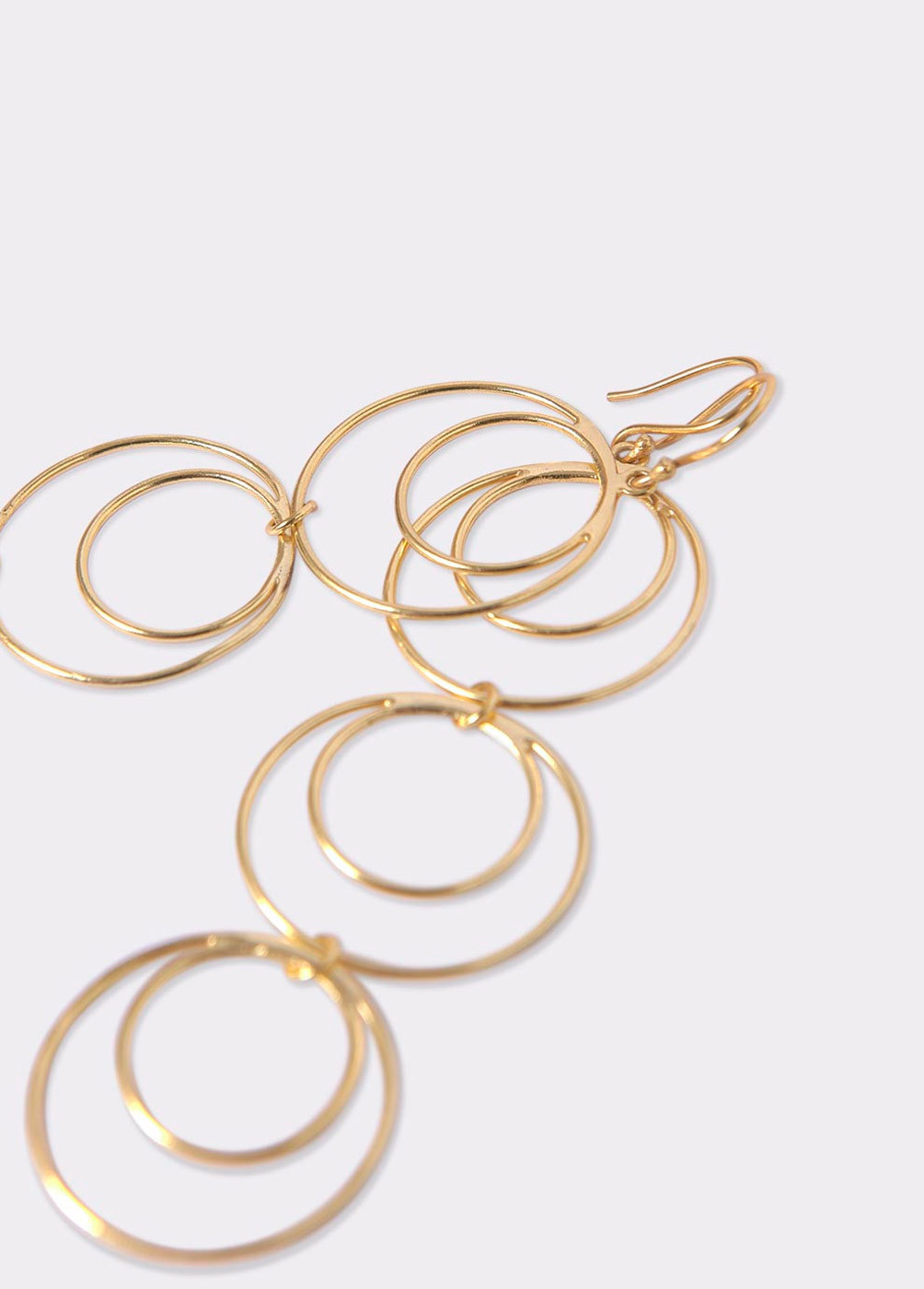Long Gold Oval Hoop Earrings (40 mm) Handmade In Italy
