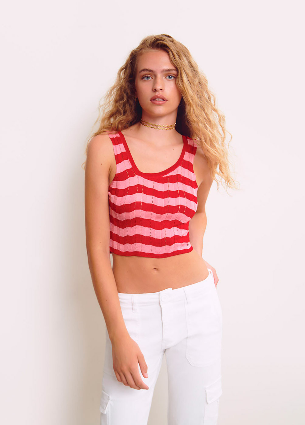 STRIPED ANDY VEST TOP