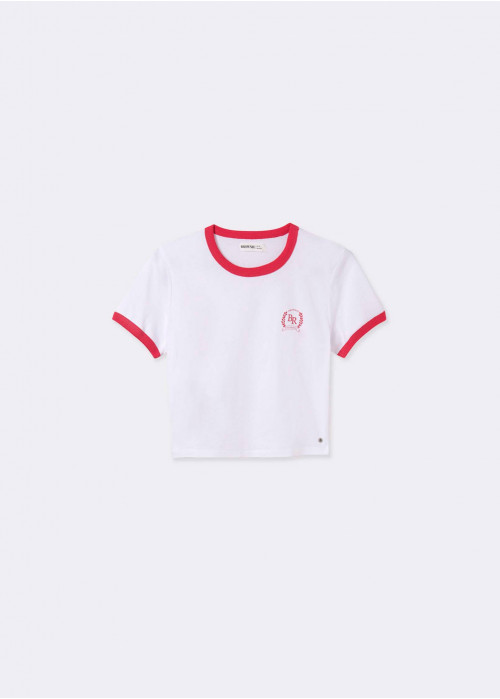 T-SHIRT WITH CONTRAST SHORT SLEEVES
