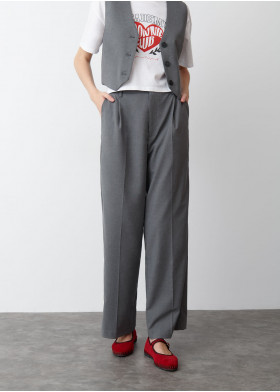 DARTED WIDE LEG TROUSERS