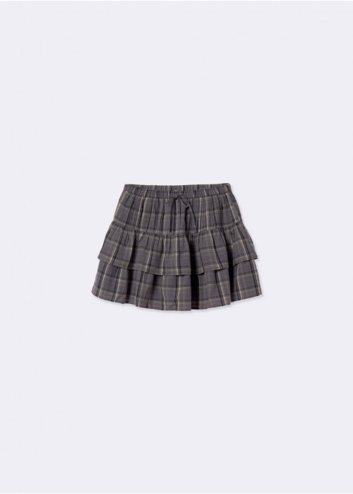 CHECKED LINEN SKIRT