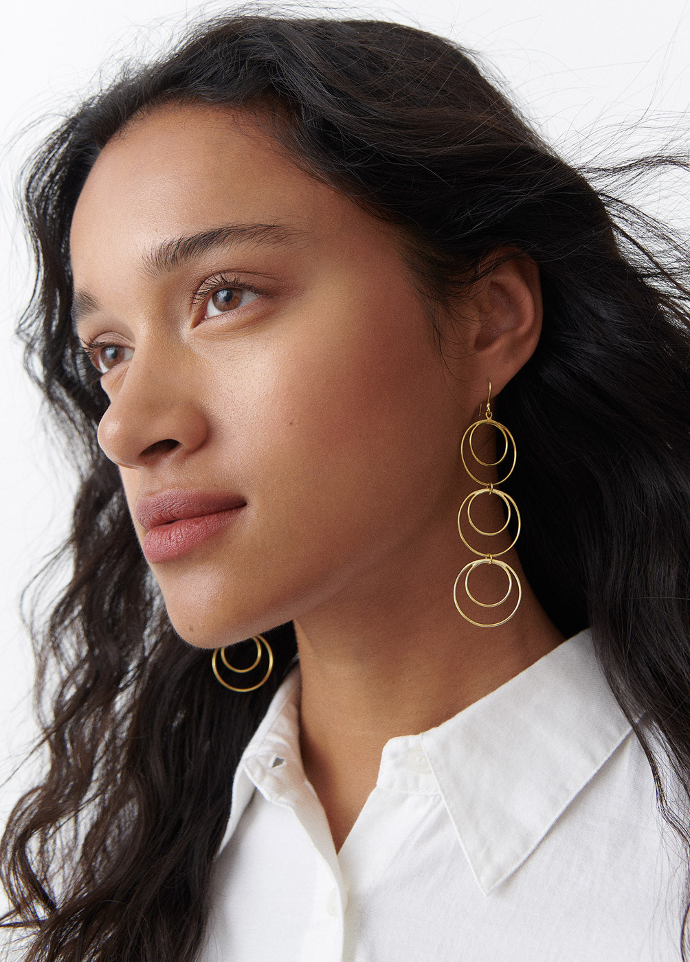 Long best sale hoop earrings
