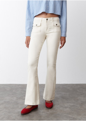 FLARED TROUSERS WITH FRONT POCKETS