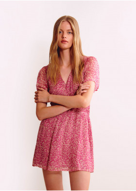 ELASTICATED CROSSOVER DRESS