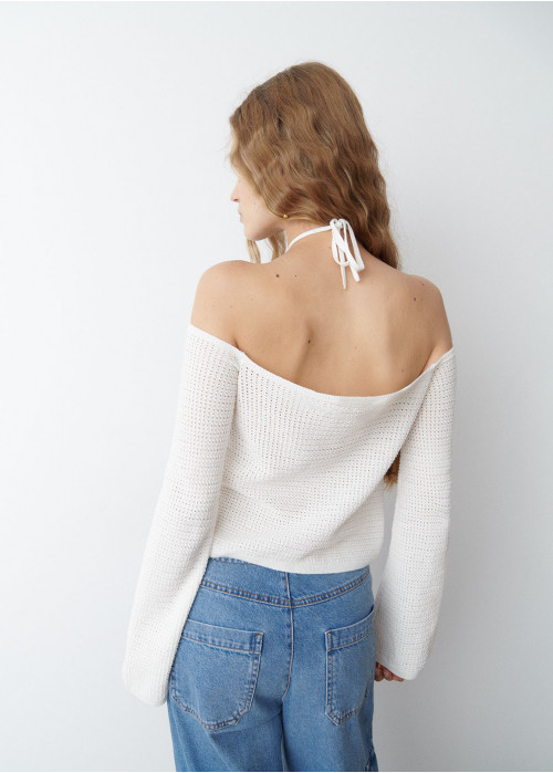 KNITTED JUMPER WITH RIBBONS