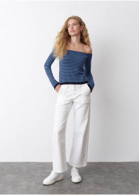 STRIPED BOAT NECK JUMPER