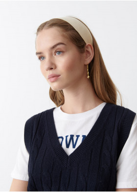 EMBROIDERED CABLE KNIT VEST