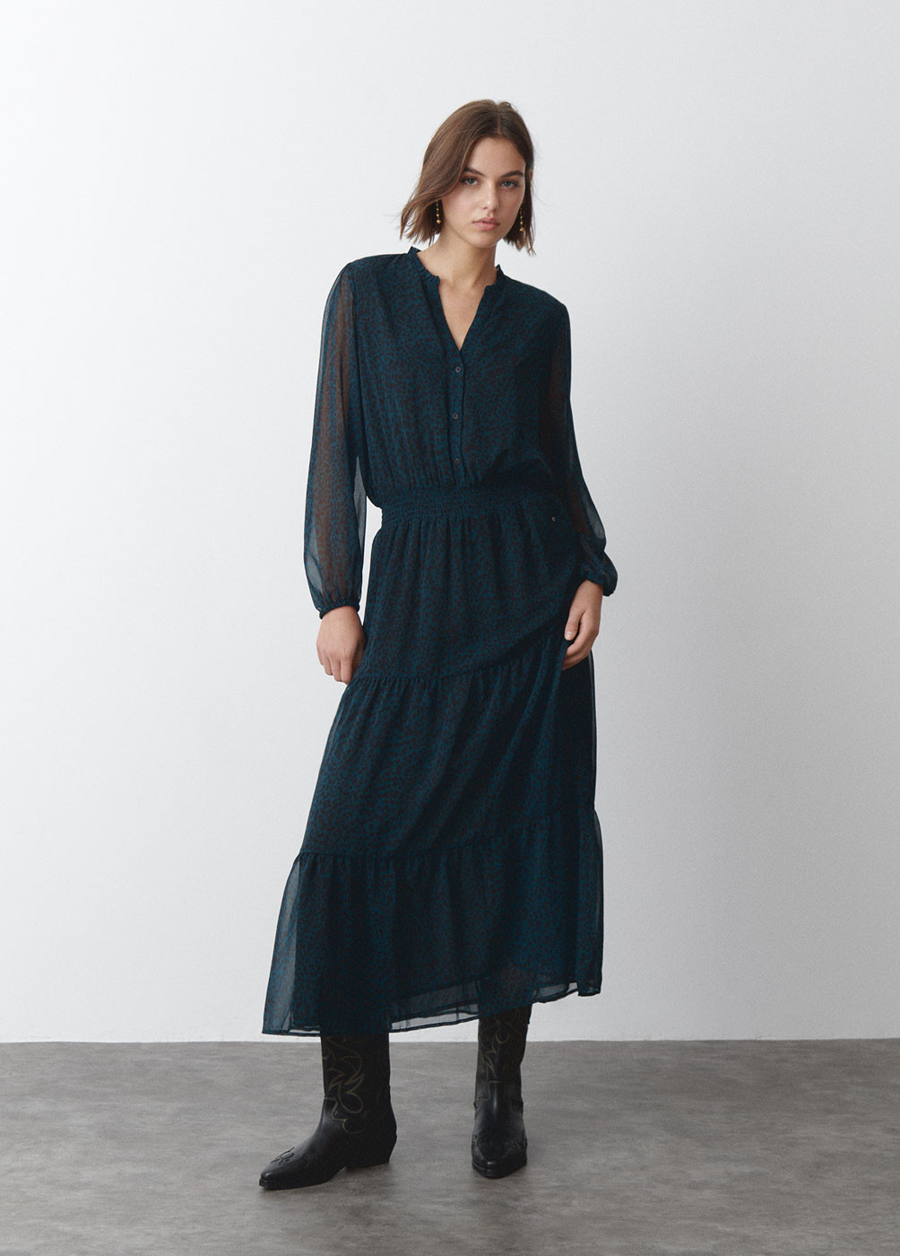 VESTIDO LARGO MANCHA ANIMAL