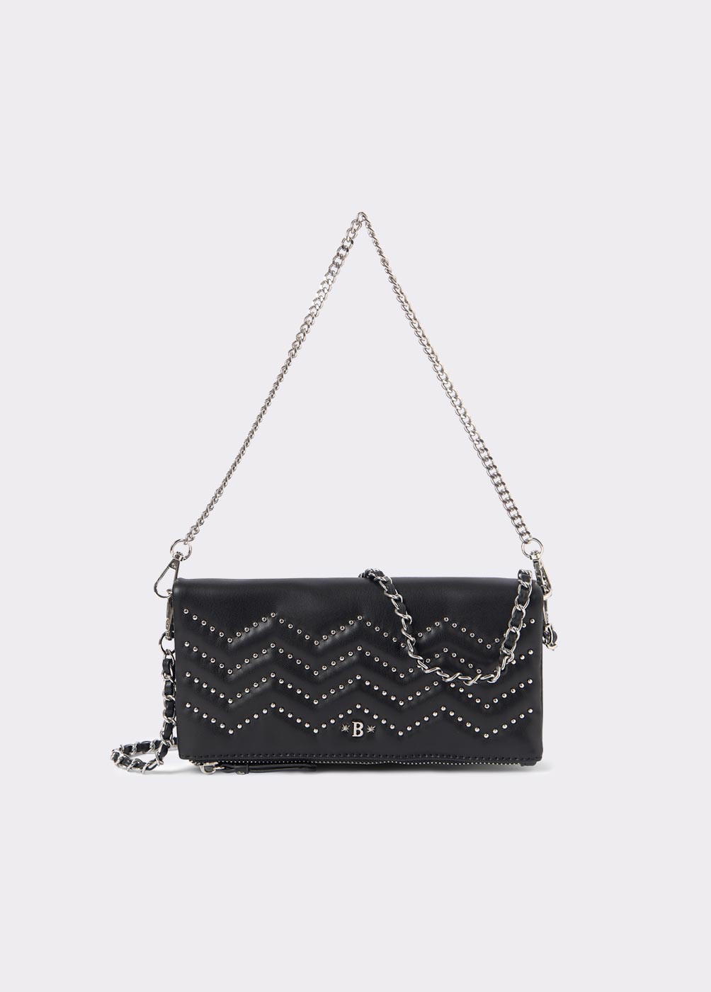 QUILTED FLAP BAG WITH STUDS